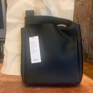 Eileen Fisher black leather Wristlet bag